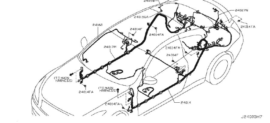 INFINITI G37 Engine Wiring Harness. ROOM, EGI - 24012-JL02A | INFINITI, Nashua NH