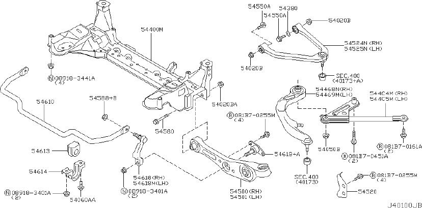 INFINITI G35 Suspension Subframe Crossmember (Front) - 54401-AL800